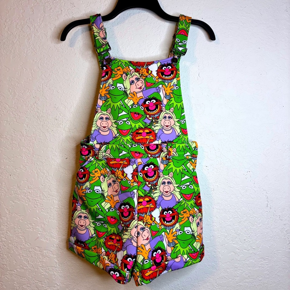 Hot Topic Disney The Muppets Kermit Miss Piggy Animal Shortalls Overalls XS